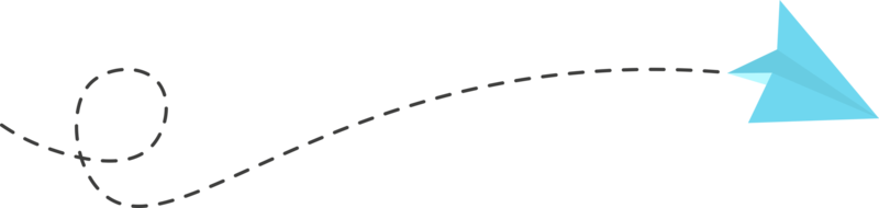 Dashed line paper airplane route png