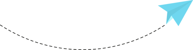 percorso dell'aeroplano di carta con linea tratteggiata png