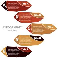 Five steps infographic design elements. Step by step infographic design template. Vector illustration