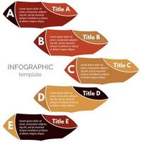 elementos de diseño infográfico de cinco pasos. plantilla de diseño infográfico paso a paso. ilustración vectorial vector