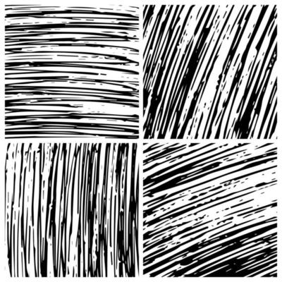 Hand drawn scribble background. Set of four abstract monochrome doodle backgrounds. Vector illustration