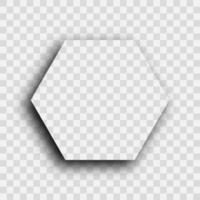 Dark transparent realistic shadow. Hexagon shadow isolated on background. Vector illustration.