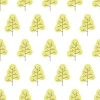 Seamless pattern with colored trees on white background. Vector illustration.