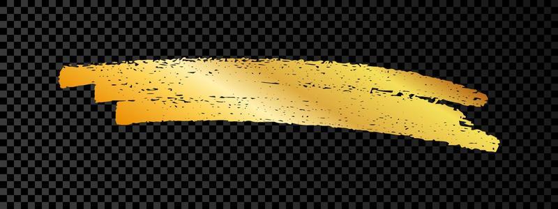 Gold paint brush smear stroke. Abstract gold glittering sketch scribble smear on dark