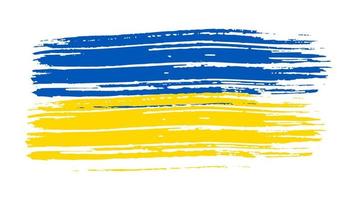 Ukrainian national flag in grunge style vector