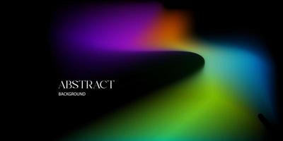 Abstract background template dark design with neon color gradient rainbow color shape on black vector