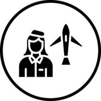 Flight Attendant Vector Icon Design