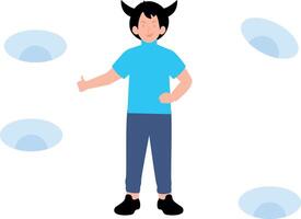 Boy showing weird emotion vector