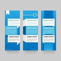 Blue vertical presentation banner set vector