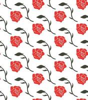 Red rose and bud with stem and leaf vector