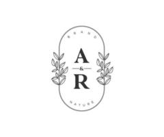 inicial Arkansas letras hermosa floral femenino editable prefabricado monoline logo adecuado para spa salón piel pelo belleza boutique y cosmético compañía. vector