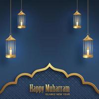 Happy Muharram, the Islamic New Year vector