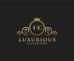 Initial IC Letter Royal Luxury Logo template in vector art for Restaurant, Royalty, Boutique, Cafe, Hotel, Heraldic, Jewelry, Fashion and other vector illustration.