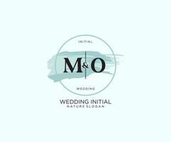 Initial MO Letter Beauty vector initial logo, handwriting logo of initial signature, wedding, fashion, jewerly, boutique, floral and botanical with creative template for any company or business.