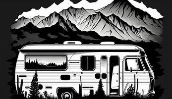 ai generado. ai generativo. generativo ai. Clásico retro camper rv hogar camión. aventuras viaje viaje motivacional póster. lata ser usado para decoración y inspiración. gráfico Arte foto