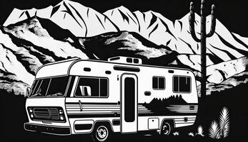 ai generado. ai generativo. generativo ai. Clásico retro camper rv hogar camión. aventuras viaje viaje motivacional póster. lata ser usado para decoración y inspiración. gráfico Arte foto