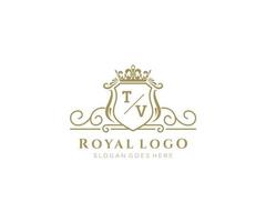 Initial T Letter Luxurious Brand Logo Template, for Restaurant, Royalty, Boutique, Cafe, Hotel, Heraldic, Jewelry, Fashion and other vector illustration.