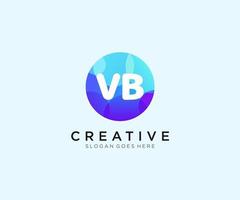 VB initial logo With Colorful Circle template vector. vector