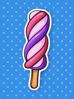 Sticker spiral ice lolly vector