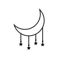 Moon and Stars icon vector. Night illustration sign. dream symbol. Sleep logo. vector