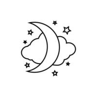 Moon and Stars icon vector. Night illustration sign. dream symbol. Sleep logo. vector