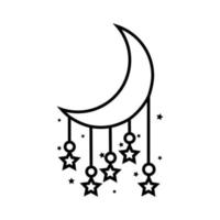 Moon and Stars icon vector. Night illustration sign. dream symbol. Sleep logo. vector