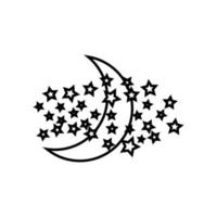 Moon and Stars icon vector. Night illustration sign. dream symbol. Sleep logo. vector