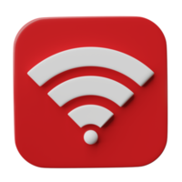 3D Icon Wi-Fi wireless internet network symbol isolated on transparent background png file.