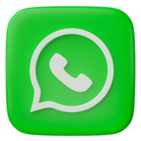 3d renderizar, Whatsapp logotipo ícone isolado em transparente fundo. png