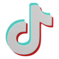 3D render, TikTok logo icon isolated on transparent background. png