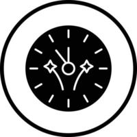 New Year Clock Vector Icon Design