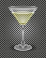 martini cóctel alcohólico bebida vaso vector ilustración aislado en blanco antecedentes