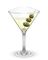 martini cocktail alcoholic drink glass vector illustration isolated on white background