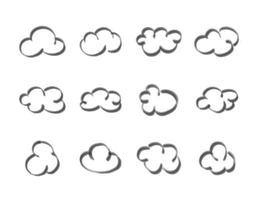 nube mano dibujado icono en blanco antecedentes vector