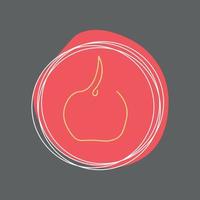Candle continuous one line drawing with frame vector