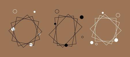 Set of abstract geometric frames vector