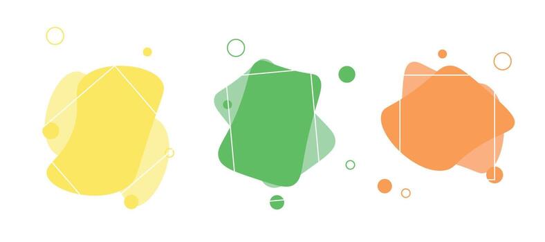 Set of abstract spots on a white background. Abstract spots of yellow, green and orange color vector