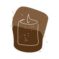 Candle continuous one line drawing on abstract spots background vector