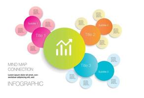 colorful mind map infographic connection and chart table for , digital marketing diagram framework vision, percentage, design for business concept. vector