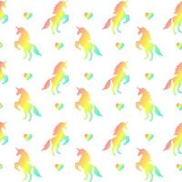 Vector seamless pattern of unicorn silhouette