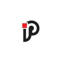 Letter P Pixel Logo Design Element vector