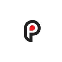 Letter P Pixel Logo Design Element vector