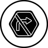 No Right Turn Vector Icon Design