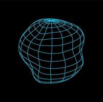 Futuristic sphere shape, vector digital wireframe