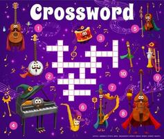 Crossword music quiz game wizard instruments vector