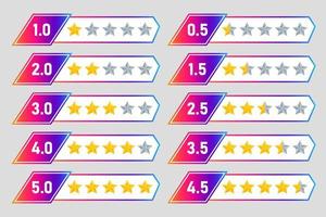 stars rating review icon symbol customers feedback star rate quality service template design element vector