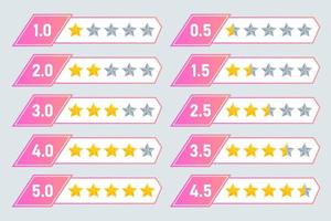 stars rating review icon symbol quality service customers feedback star rate template design element vector