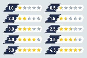 set stars rating review modern style quality service customers feedback star rate template design element vector