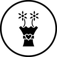Flower Bouquet Vector Icon Design