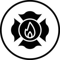 Firefighter Badge Vector Icon Design